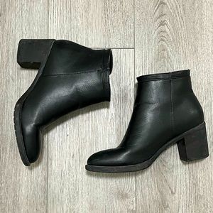 Faux leather black heeled ankle boots